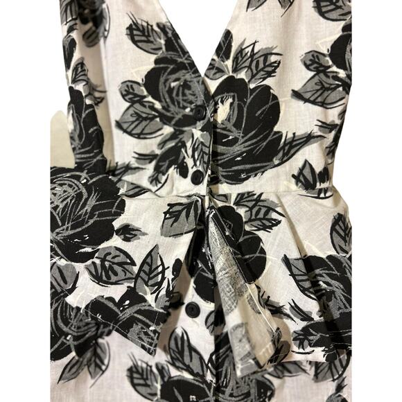 Vtg Italian Dressing Square Peplum, Blk/Wht Cocktail Dress, 40s inspired USA 5/6 - Picture 6 of 9